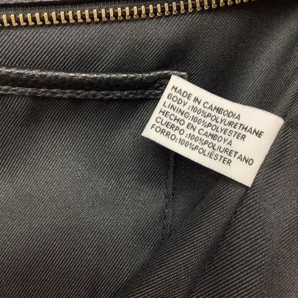 Nine West Josie Black Satchel Handbag Purse Pebble Vegan Leather Modern Classic - Picture 14 of 16